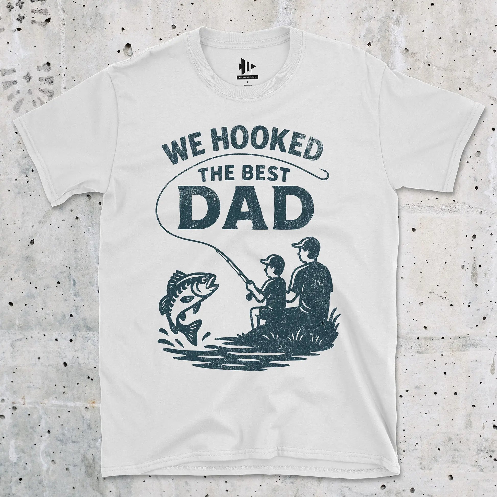 White, We Hooked the Best Dad Tee – fish-room