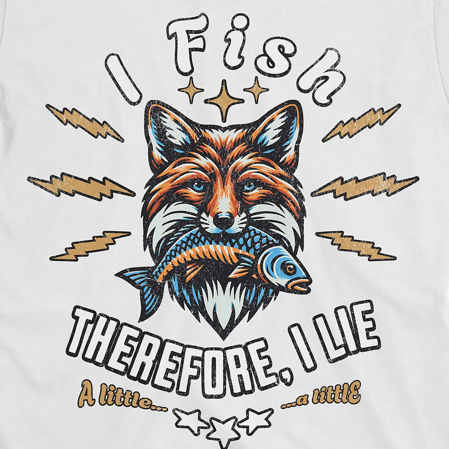 White, I Fish, Therefore I Lie... A Little Tee – fish-room