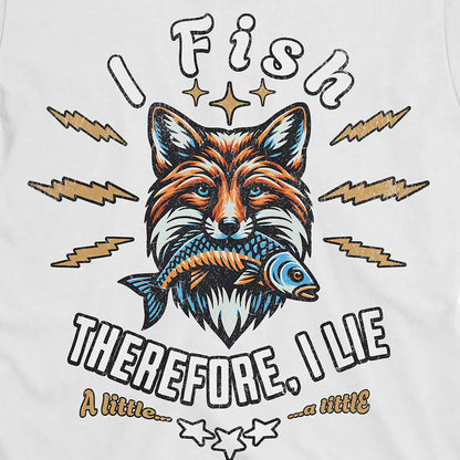 White, I Fish, Therefore I Lie... A Little Tee – fish-room