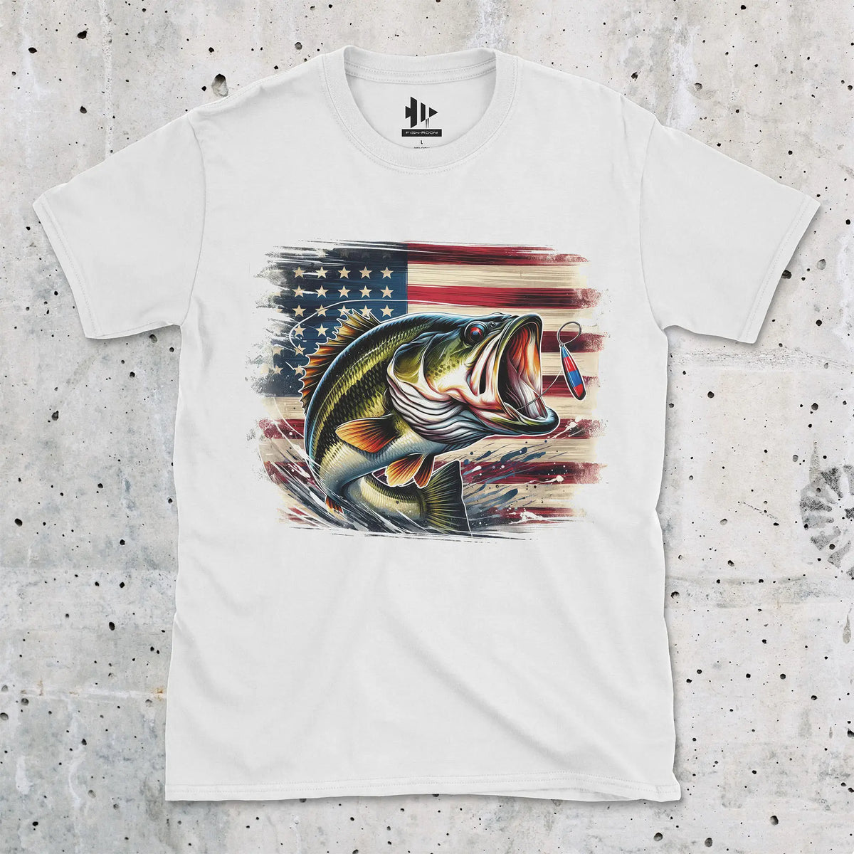 White, American Bass Tee – fish-room