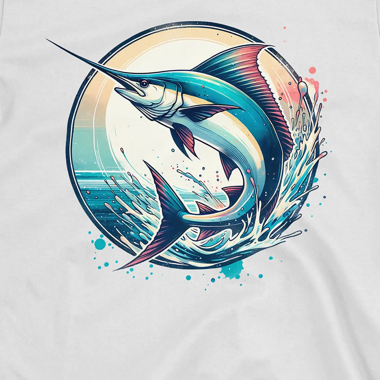 White, Swordfish Ocean Sunset Tee – fish-room