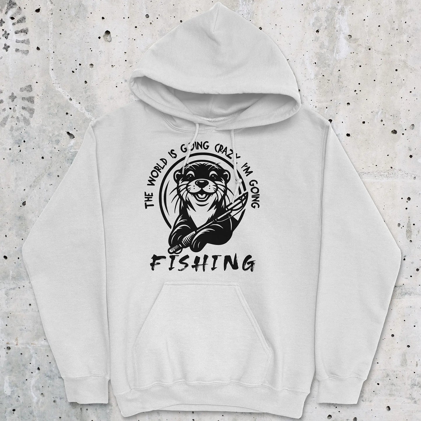 White, The World is Going Crazy, I'm Going Fishing Hoodie – fish-room