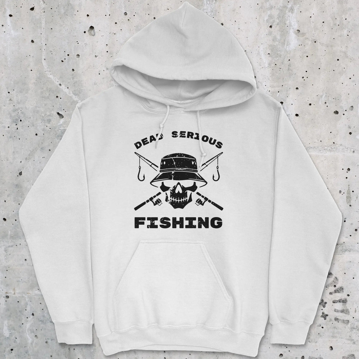 White, Dead Serious Fishing Hoodie – fish-room