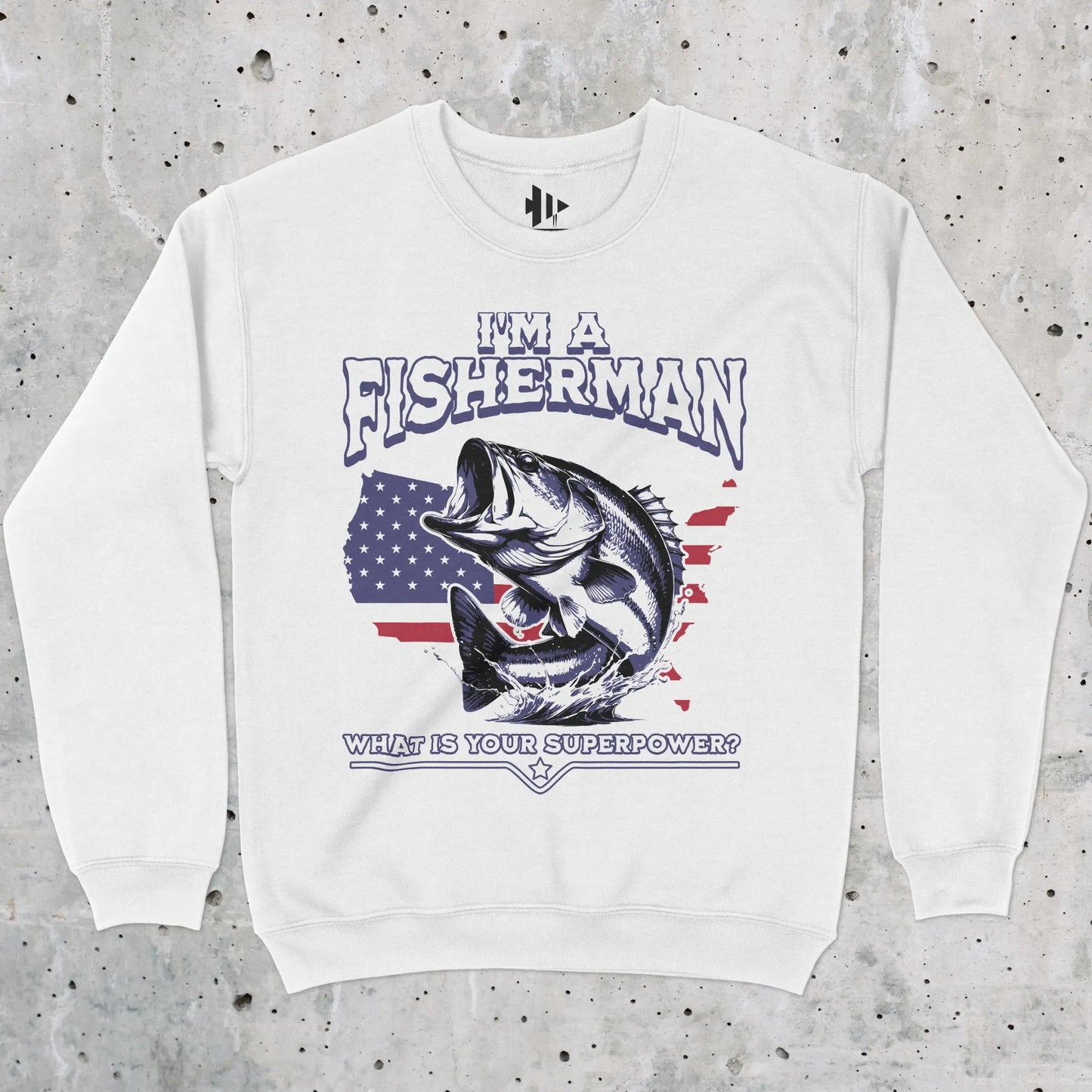 White, Fisherman Superpower Sweatshirt – fish-room