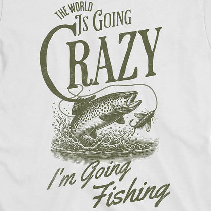 White, The World Is Going Crazy Tee – fish-room