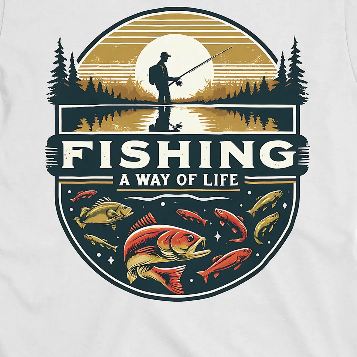 White, Fishing, Way of Life Tee – fish-room
