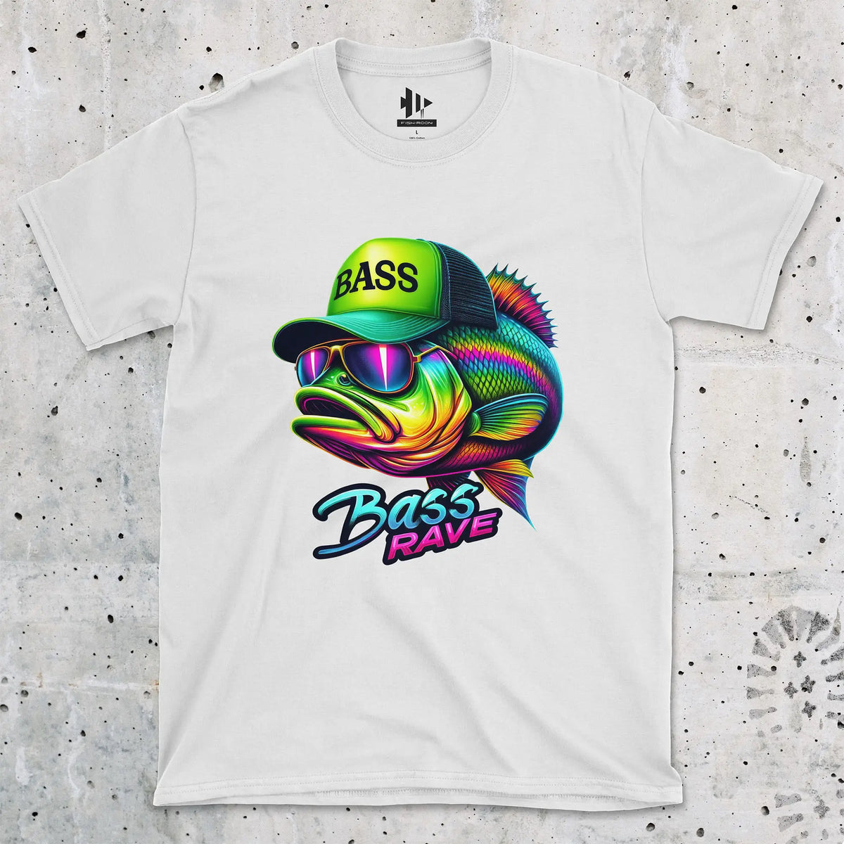 White, Bass Rave Tee – fish-room