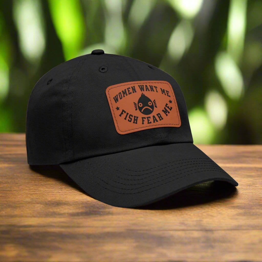 fish-room llc Hats Black / Light Brown / Rectangle / One size Women Want Me Fish Fear Me Dad Hat