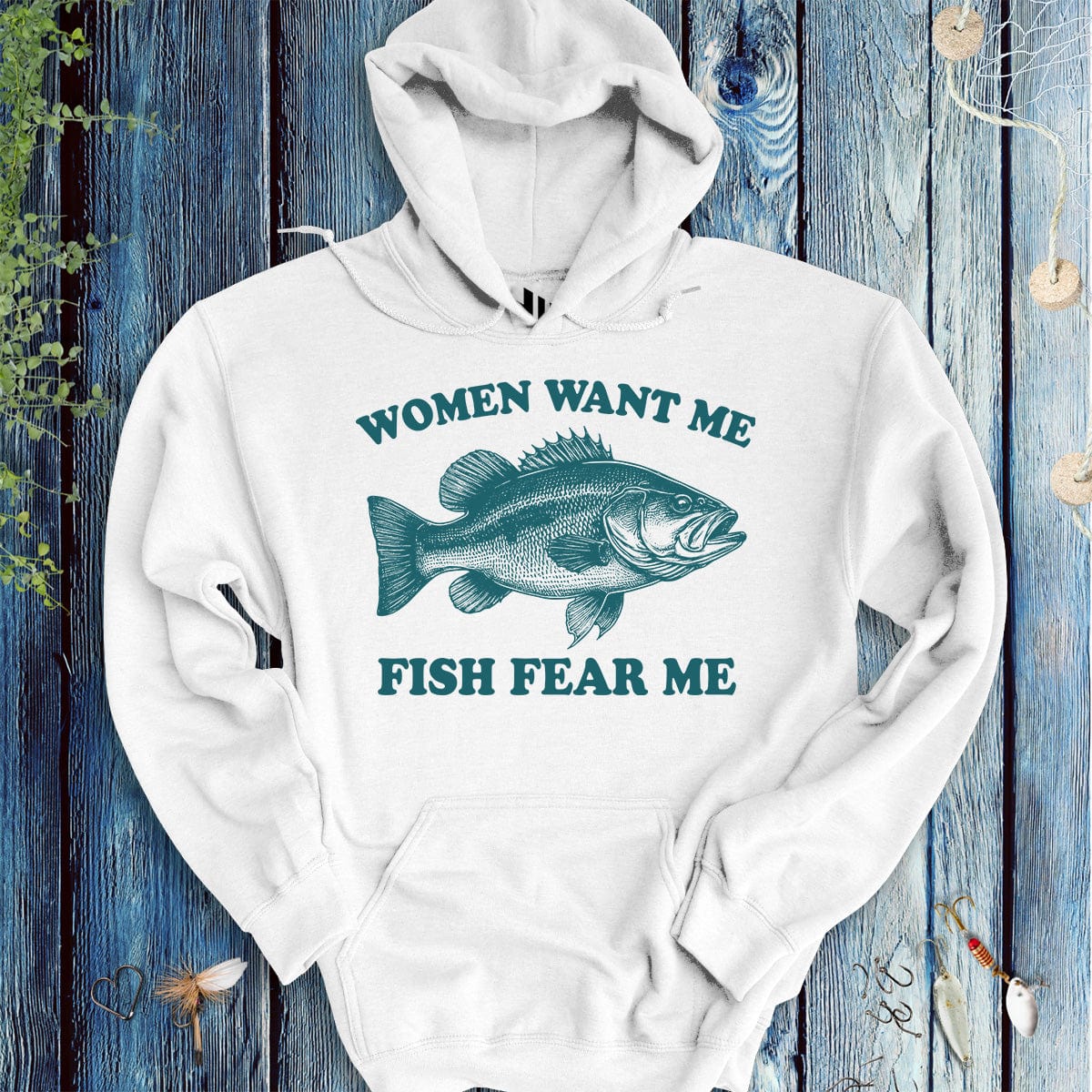 Women Want Me Fish Fear Me Hoodie - FISH - ROOM LLC