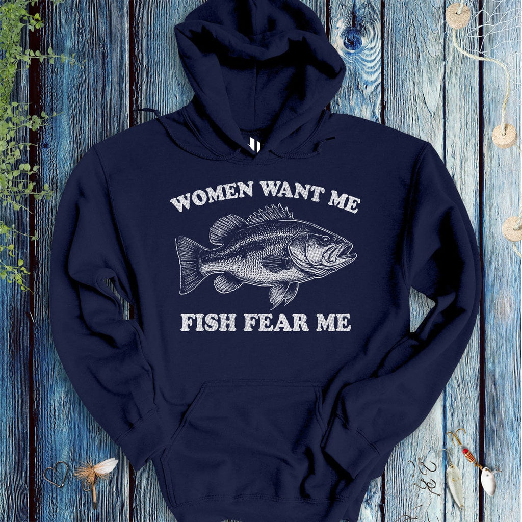 Women Want Me Fish Fear Me Hoodie - FISH - ROOM LLC
