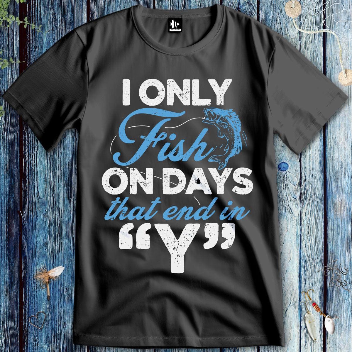 fish-room llc T-Shirt Dark Heather / S ‘Y’-Day Fishing T-Shirt